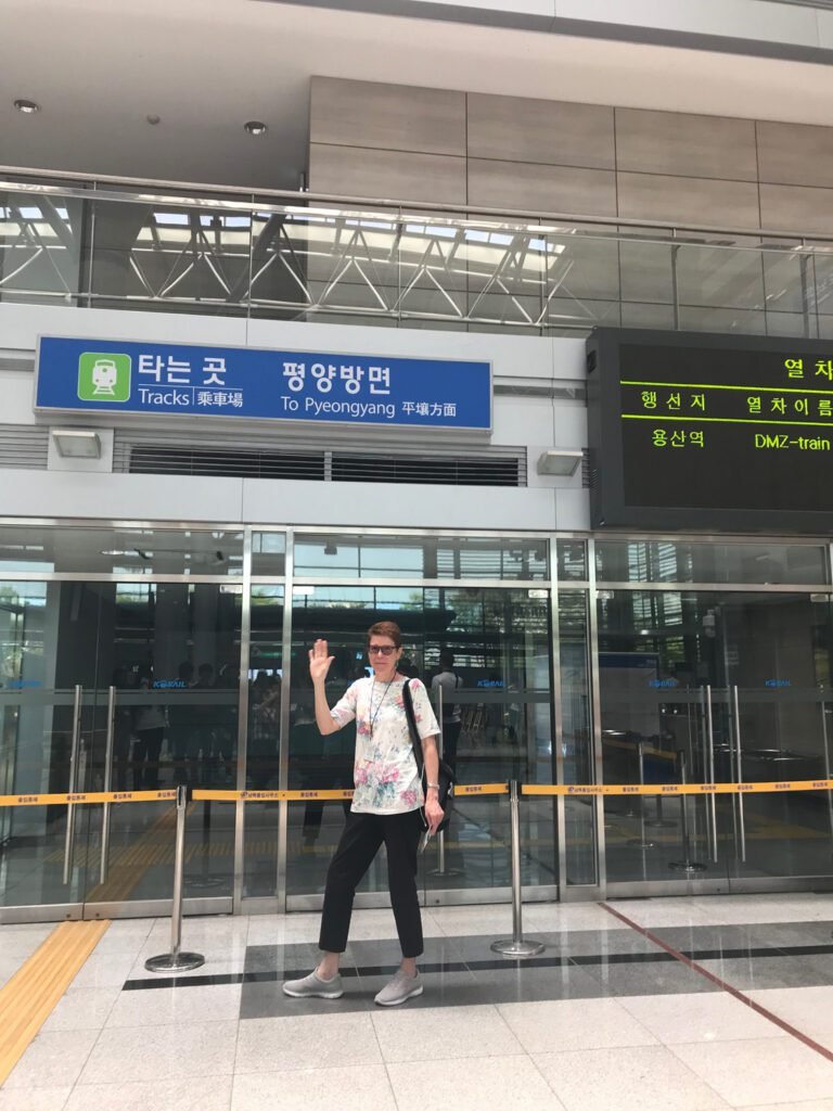 At Dorasan Station - the last train stop in South Korea — and the non-existent train to Pyeongyang.