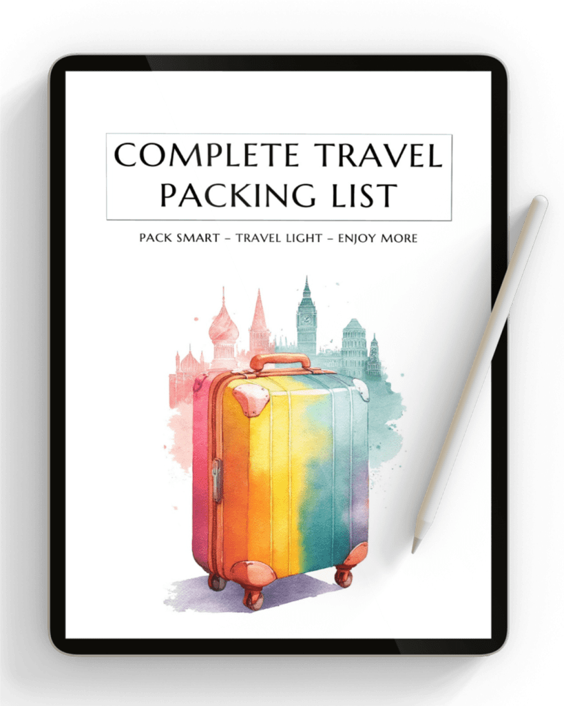 Complete travel packing list PDF - printable digital download.