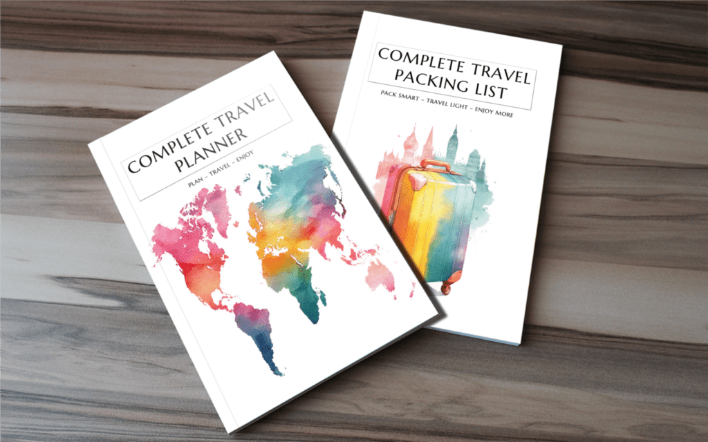 Complete Travel Planner and Complete Travel Packing List PDF Bundle. Printable digital download.