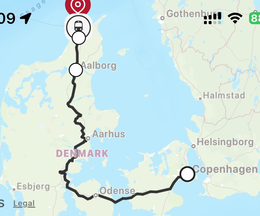 Copenhagen to Hirtshals by Train