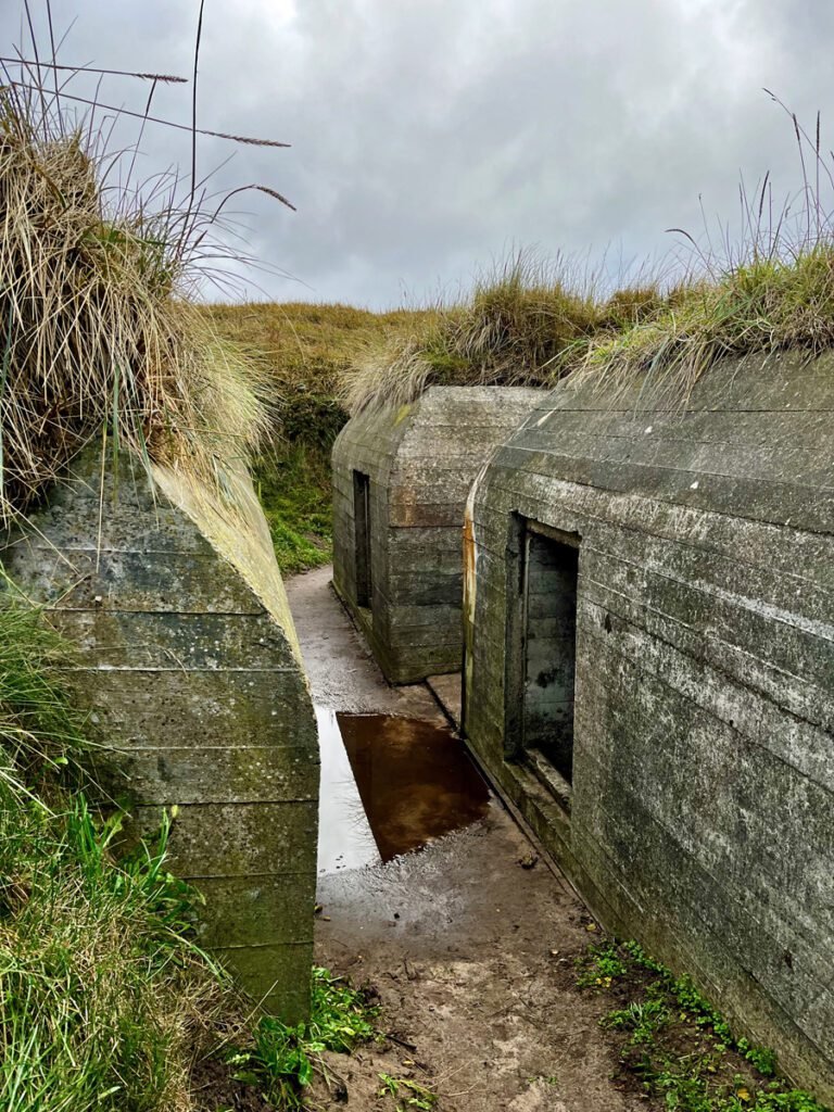 Some of the WWII German bunkers are now partially buried in the dunes. Visit Hirtshals. Guide to Hirtshals. Hirtshals, Denmark.