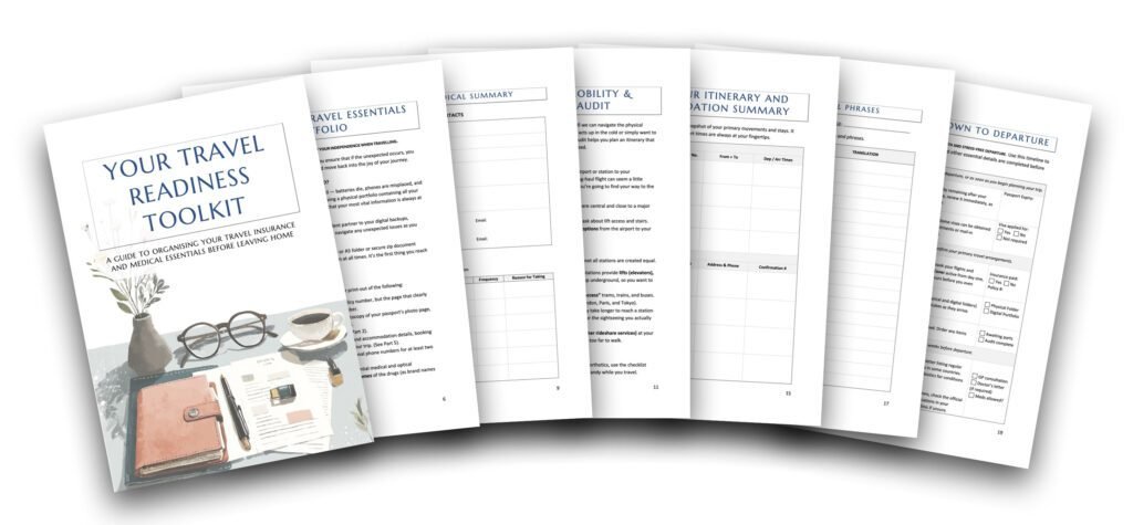Travel Readiness Toolkit for Seniors: Solo travel organisation, travel insurance summary template, medical travel portfolio, women over 60 travel prep.